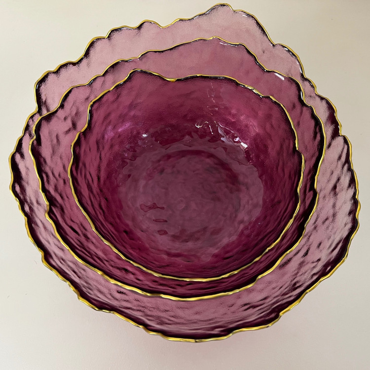 کاسه دفرمه سه تایی بلور برند glass ware وارداتی