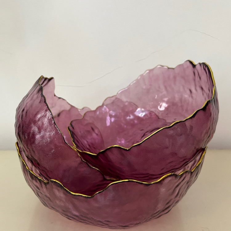 کاسه دفرمه سه تایی بلور برند glass ware وارداتی